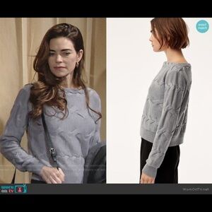 Aritzia gray braided merino wool sweater